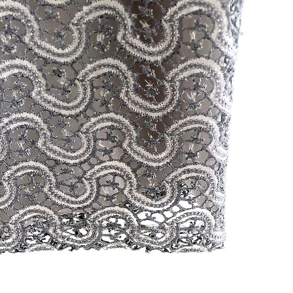 Max Mara Silk Lace Dress in Gray/ Taupe - Picture 10 of 12